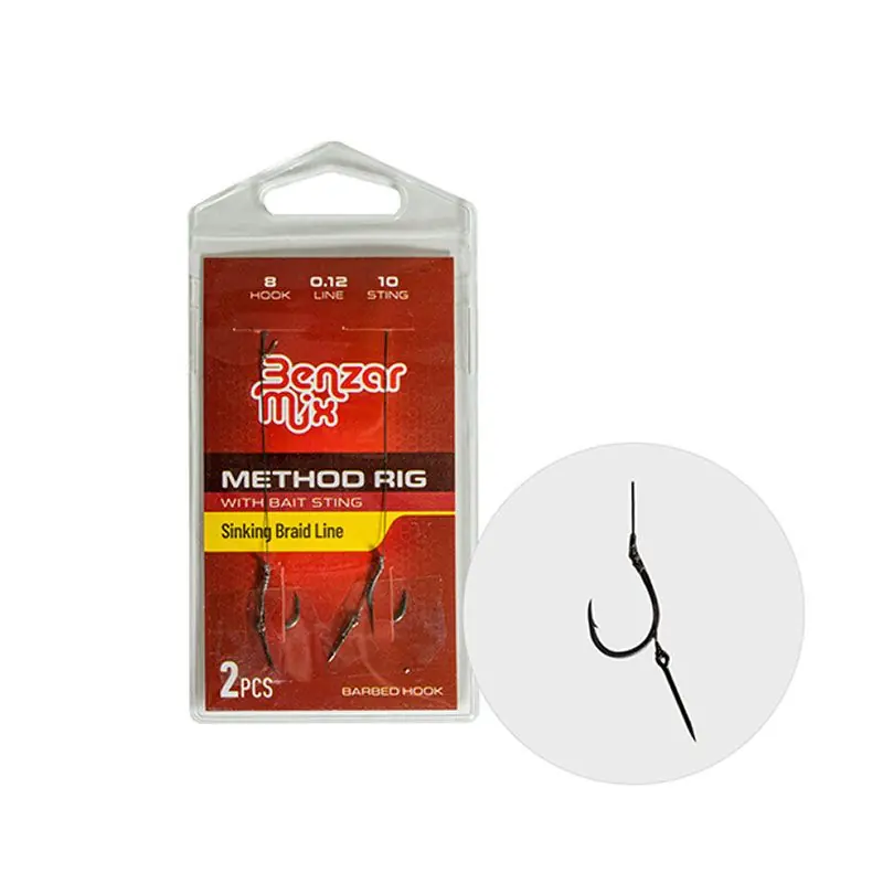 Carlige legate Benzar Method Rig Sinking Braid Bait Sting Nr.8/10mm - Cumpără online